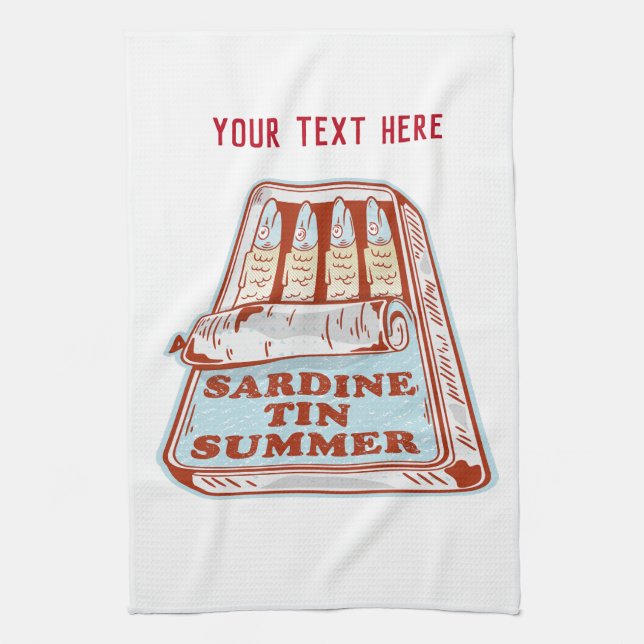 Paño De Cocina Verano de estaño sardino (Vertical)