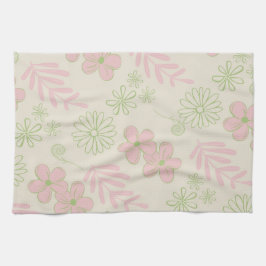 Paño De Cocina Verano de primavera botánica floral tropical verde