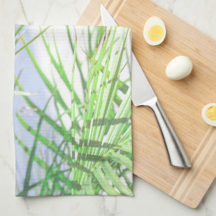 Paño De Cocina Verano Vibes Palm Tree deja Pastel verde pálido