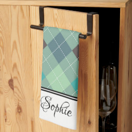 Paño De Cocina Verde argyle personalizado