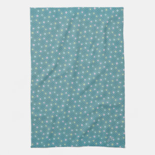 Paño De Cocina Verde azulado y Pastel Polkadots