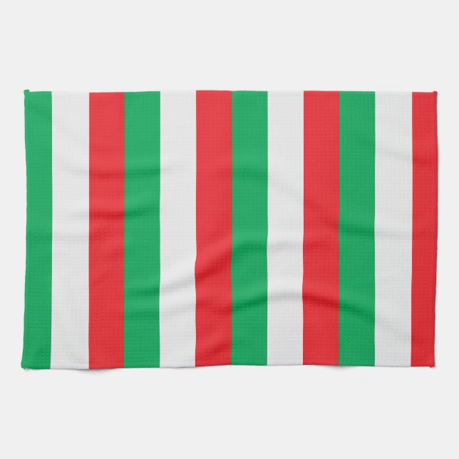 Paño De Cocina Verde, blanco y rojo - bandera italiana (Horizontal)