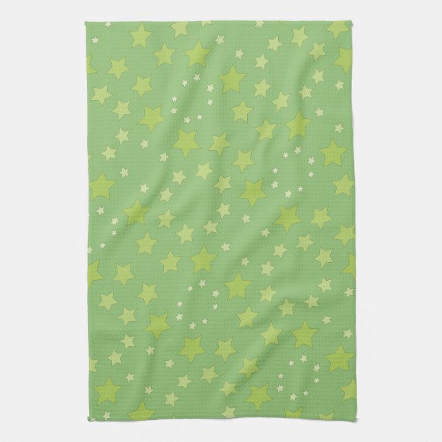 Paño De Cocina Verde con estrellas (Vertical)