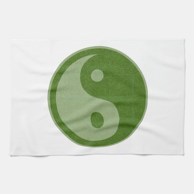 PAÑO DE COCINA VERDE DE YIN YANG YINYANG (Horizontal)