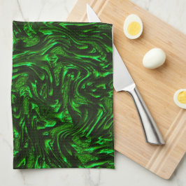 Paño De Cocina Verde metálico de grano texturado