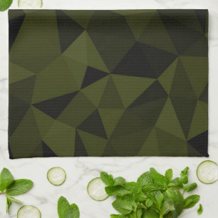 Paño De Cocina Verde oscuro del ejército negro patrón de malla ge