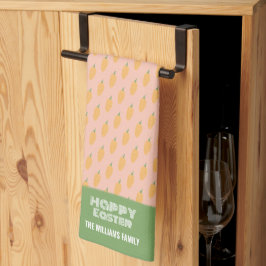 Paño De Cocina Verde Rosa lindo Feliz Estanque de Pascua