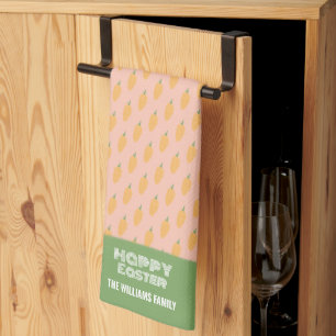 Paño De Cocina Verde Rosa lindo Feliz Estanque de Pascua