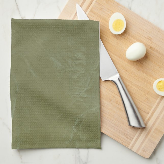 Paño De Cocina Verde Sólido (Doblado Cuarto)