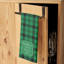 Paño De Cocina Verde y Negro - Platos acogedores