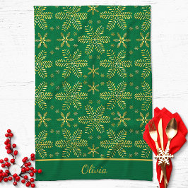 Paño De Cocina Verde y oro personalizado