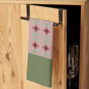 Paño De Cocina Verde y rosa