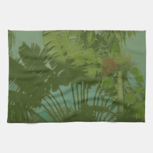 Paño De Cocina Verdes Nocturnos Tropicales