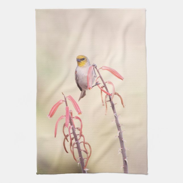 Paño De Cocina Verdin encaramado sobre pénstemo (Vertical)