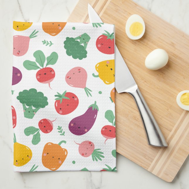 Paño De Cocina Verduras alegres (Doblado Cuarto)