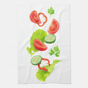 Paño De Cocina Verduras frescas que caen