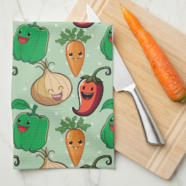 Paño De Cocina Verduras sonrientes