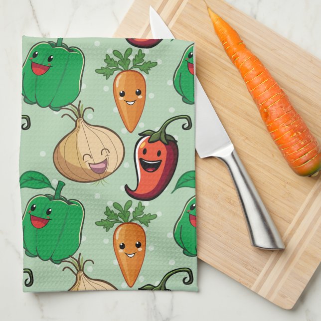 Paño De Cocina Verduras sonrientes (Subido por el creador)