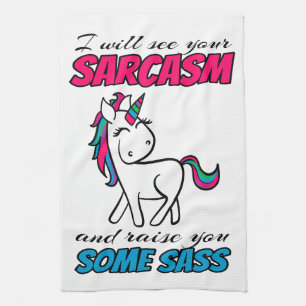 Paño De Cocina Veré Tu Sarcasmo Y Te Levantaré Un Poco De Sass