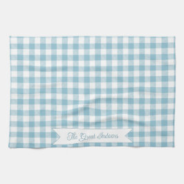 Paño De Cocina Verificación de Búfalo Azul Decorativo