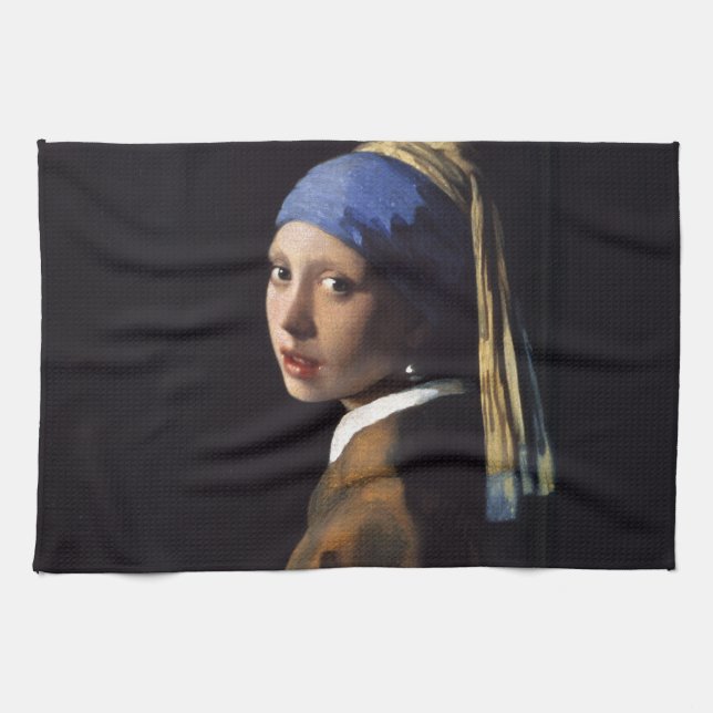 Paño De Cocina Vermeer Chica Pearl Earring Masterpiece Pintura (Horizontal)