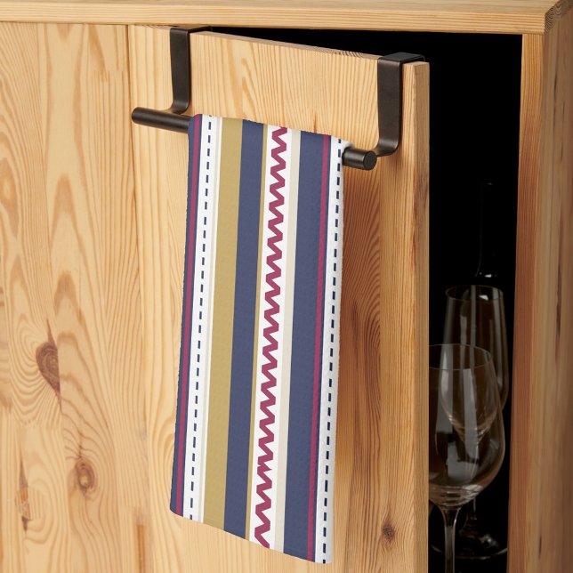 Paño De Cocina vertical striped fabric featuring a pattern of blu (Subido por el creador)