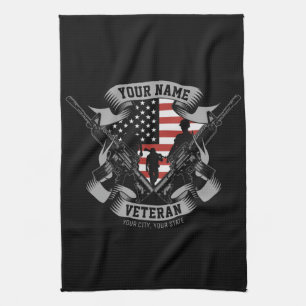 Paño De Cocina Veterano norteamericano personalizado orgulloso de