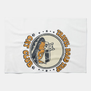 Paño De Cocina Viaje Camiseta Arte Amante Gatos Mascotas - Viaje 