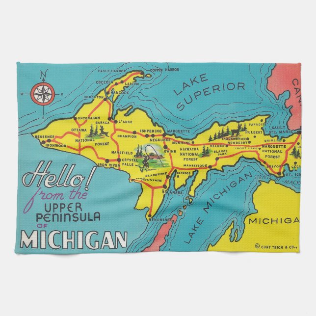 Paño De Cocina Viaje de la Vieja Península Alta Michigan (Horizontal)