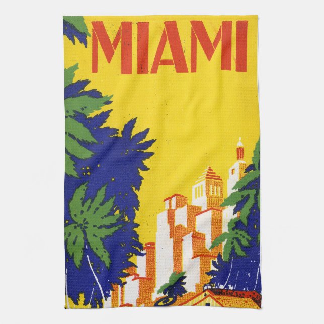 Paño De Cocina Viaje de Miami Florida (Vertical)