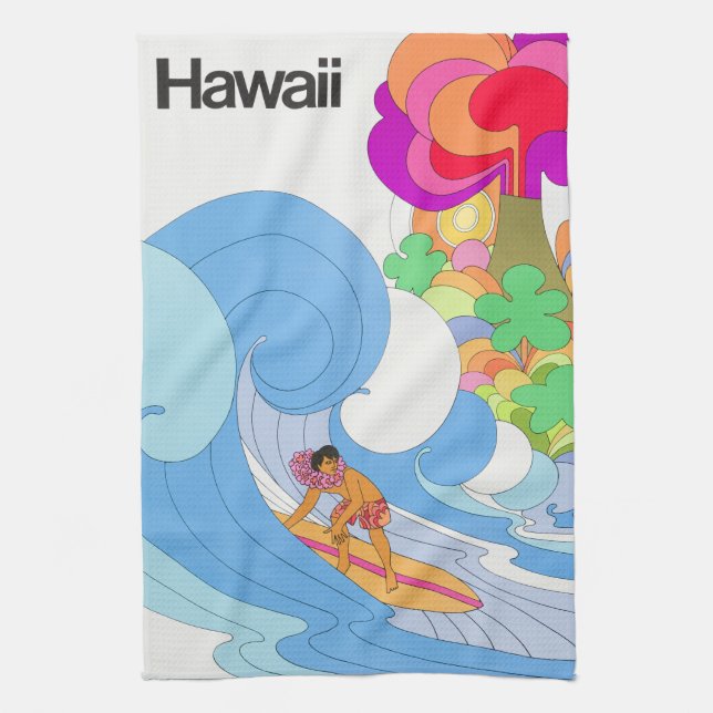 Paño De Cocina Viaje de Vintage Airline Hawaii (Vertical)
