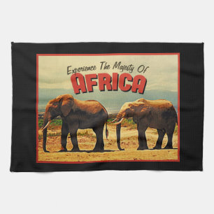 Paño De Cocina Viaje del vintage de los elefantes de África