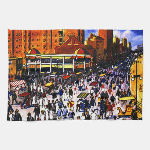 Paño De Cocina Viaje en tren de la Ciudad Atlántica