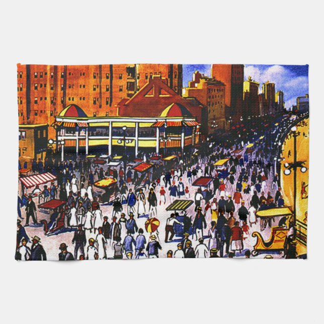 Paño De Cocina Viaje en tren de la Ciudad Atlántica (Horizontal)