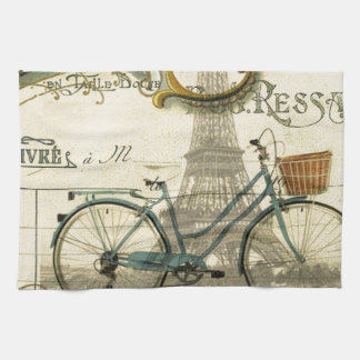 Paño De Cocina Viajero de la moda bicicleta vintage paris eiffel