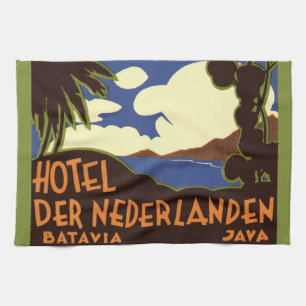Paño De Cocina Viajes Antiguos Yakarta Indonesia Hotel Nederlande