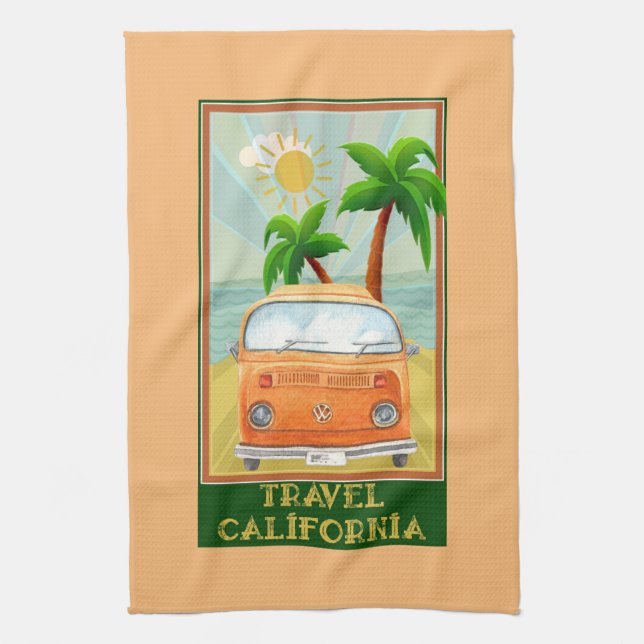 Paño De Cocina Viajes de época California (Vertical)
