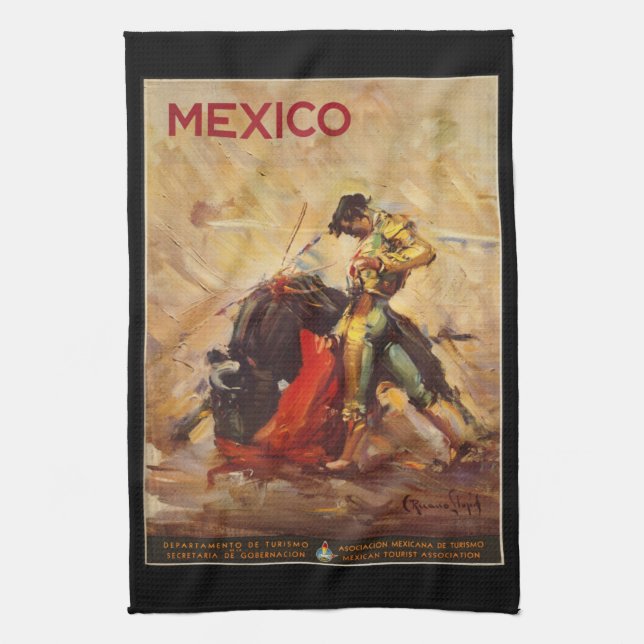 Paño De Cocina Viajes de época México Bull Fighting Matador (Vertical)