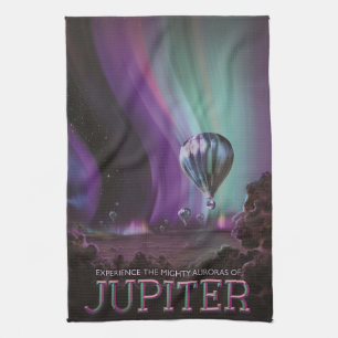 Paño De Cocina Viajes de Júpiter por Auroras fuertes en globo aer