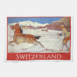 Paño De Cocina Viajes Vintage, Invierno en Engadin Suiza
