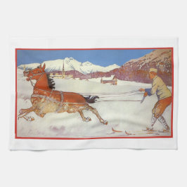 Paño De Cocina Viajes Vintage, Invierno en Engadin Suiza
