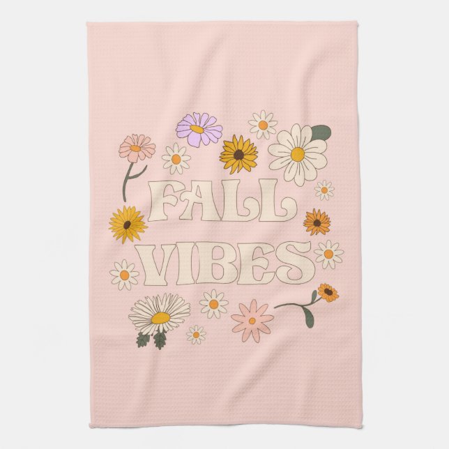 Paño De Cocina Vibes de caída rosadas (Vertical)