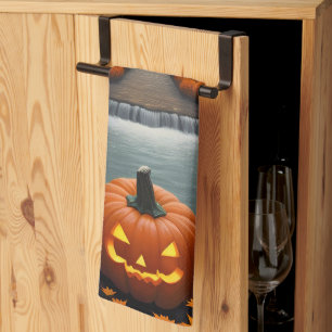 Paño De Cocina Vibes de calabaza de Halloween
