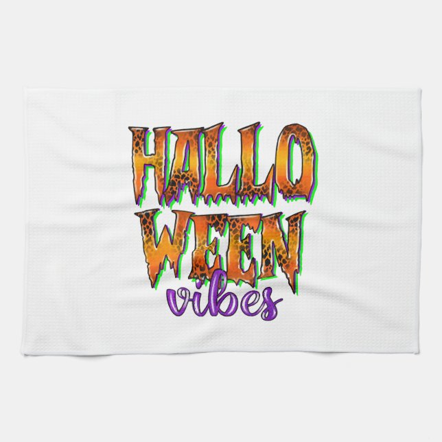 Paño De Cocina Vibraciones de Halloween  (Horizontal)