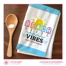 Paño De Cocina Vibraciones de Playa de Verano Personalizables