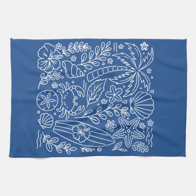 Paño De Cocina Vibraciones de Playa Tropical (Horizontal)