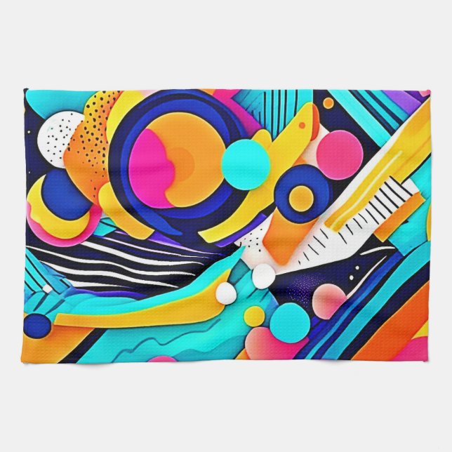 Paño De Cocina Vibrant Abstract Pop Art (Horizontal)