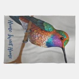 Paño De Cocina Vibrant Allen’s Hummingbird Painting