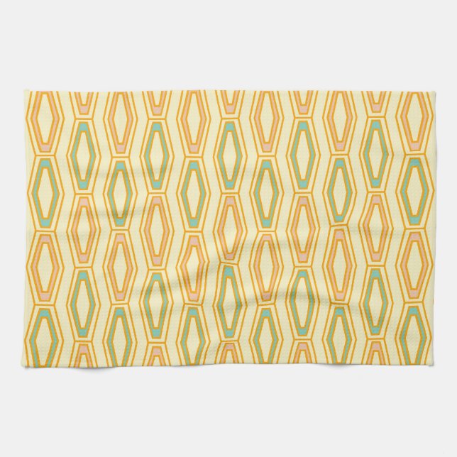 Paño De Cocina Vibrant geometric pattern with hexagonal shapes  (Horizontal)