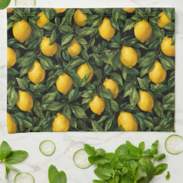 Paño De Cocina Vibrant Lemon Citrus Tree Pattern